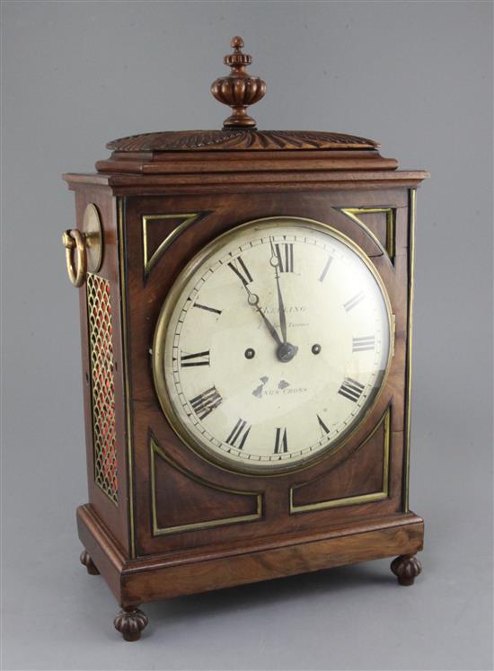 Keeling, Kings Cross. An early Victorian mahogany bracket clock 18.5in.